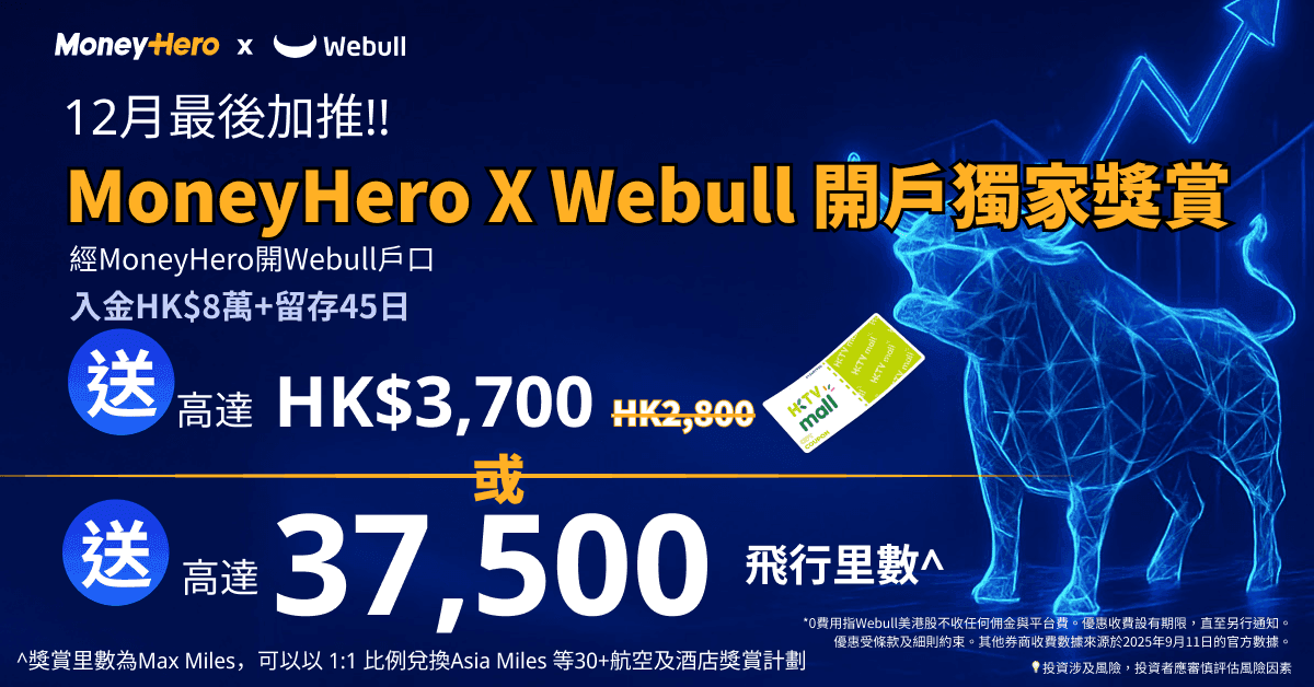 Webull開戶即賞高達HK$3,700現金券