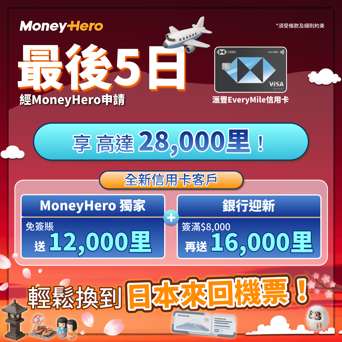 快閃5日!限時加碼送12,000里/ $1,300現金券/ Delsey行李箱等!