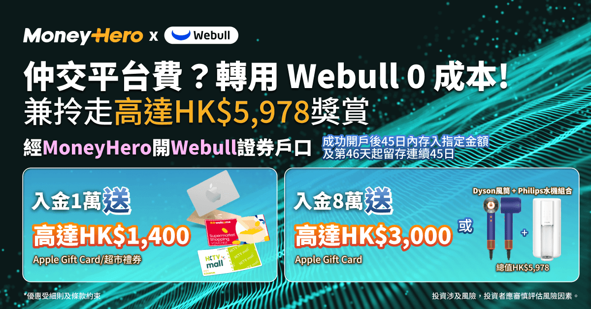 Webull開戶即賞高達HK$3,000現金券