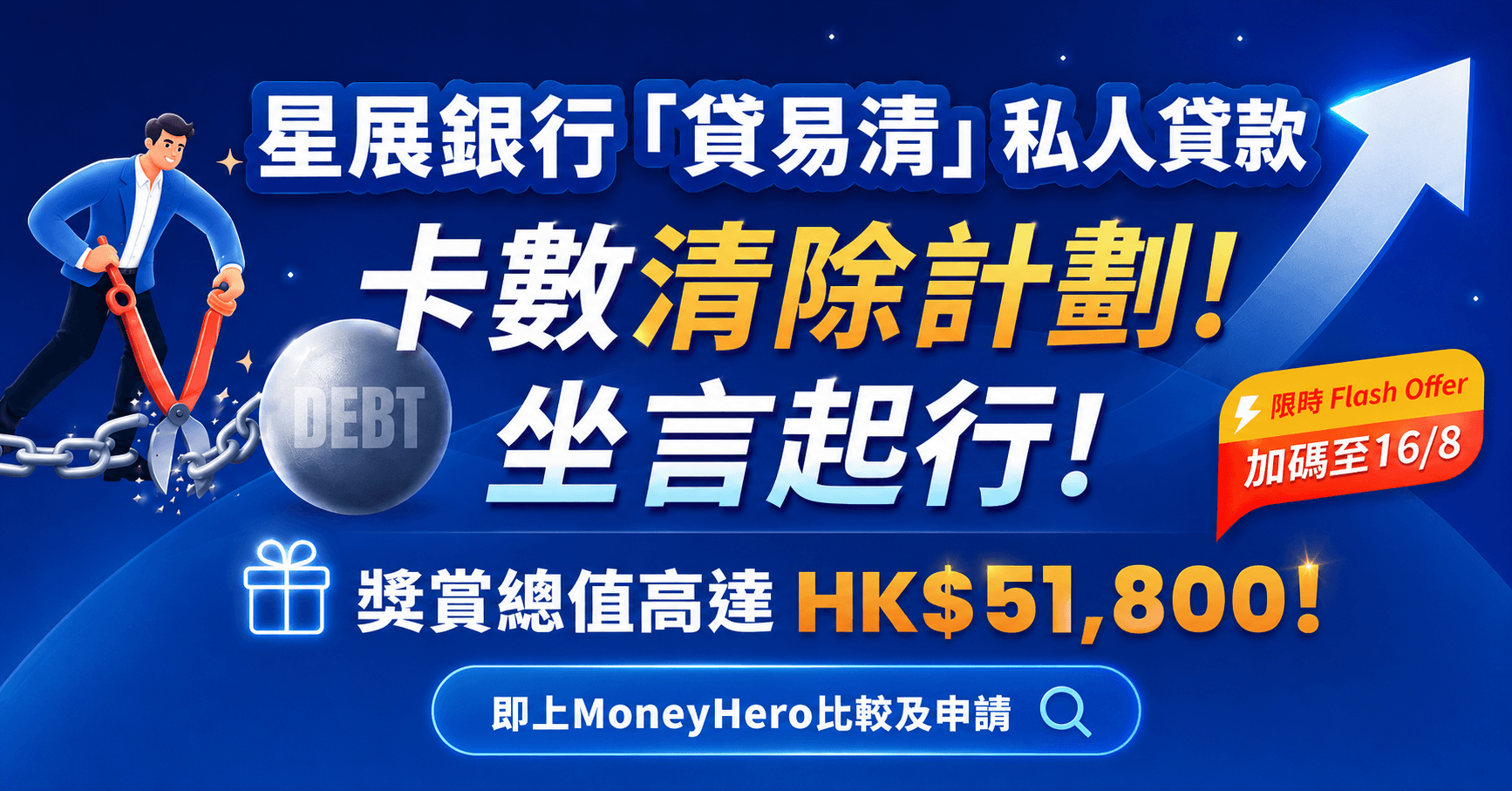 【限時至16/8✨】卡數清除計劃，坐言起行！限時獎賞高達 HK$51,800！