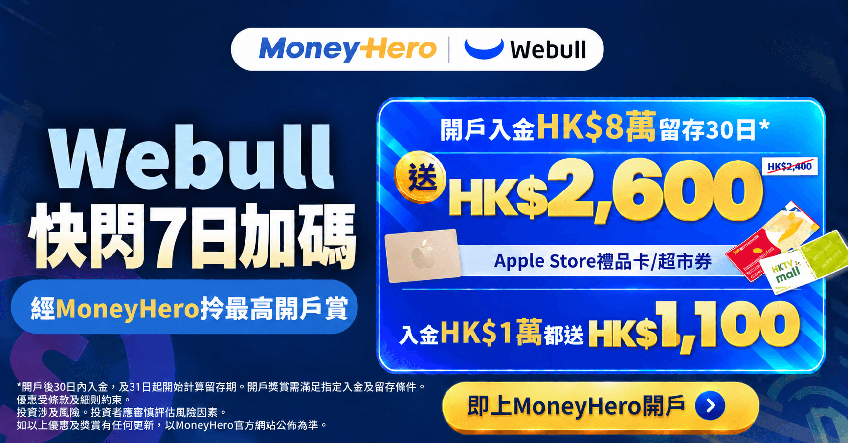 🔥快閃7日限時加碼|微牛證券開戶賞升級至 HK$2,600!