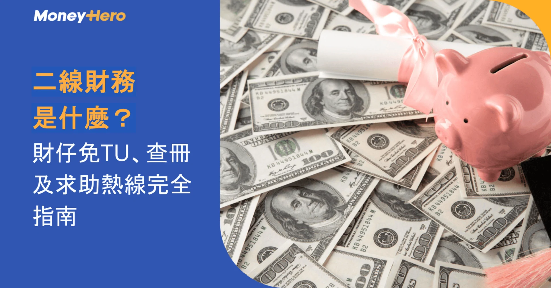 A piggy bank sitting on a large pile of US dollar bills, illustrating financial topics.