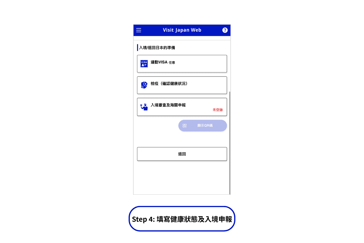 Visit Japan Web 健康狀況填寫