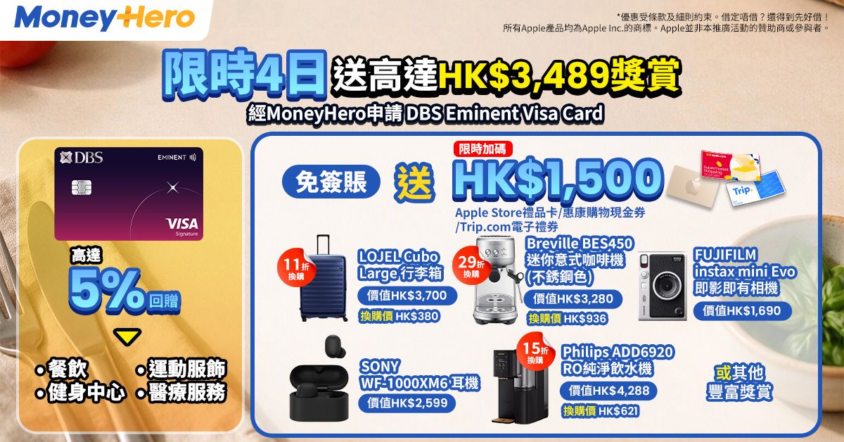 限時送 $1,500🍎禮品卡/ Sony降噪耳機/ Marshall 音箱/ Fujifilm相機/ 低至1折換LOJEL Cubo篋/ Breville咖啡機等!