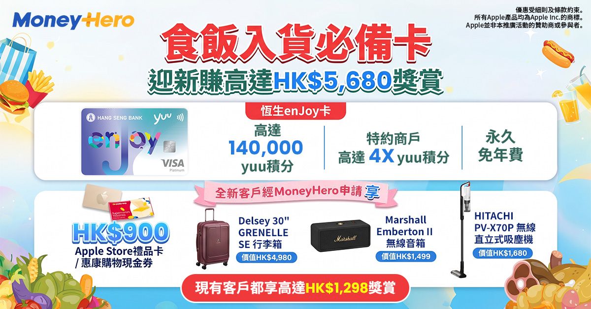 恒生信用卡限時優惠 開卡即享高達HK$4,980禮遇!