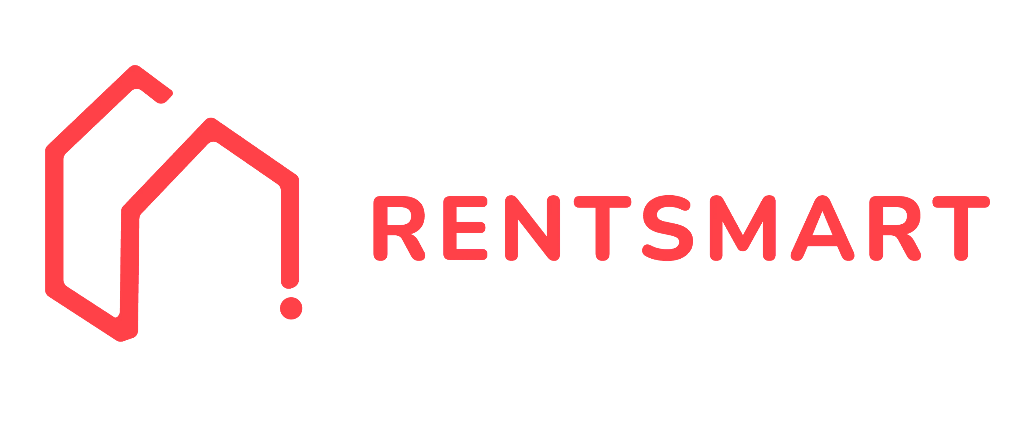Red RENTSMART logo featuring a stylized house icon on a black background.