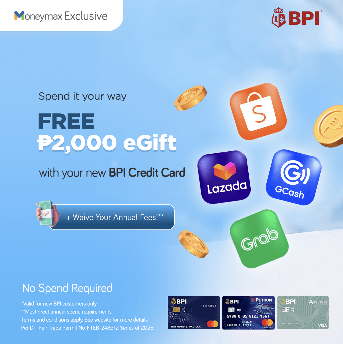 Get a BPI Credit Card via Moneymax & Choose Your Gift!