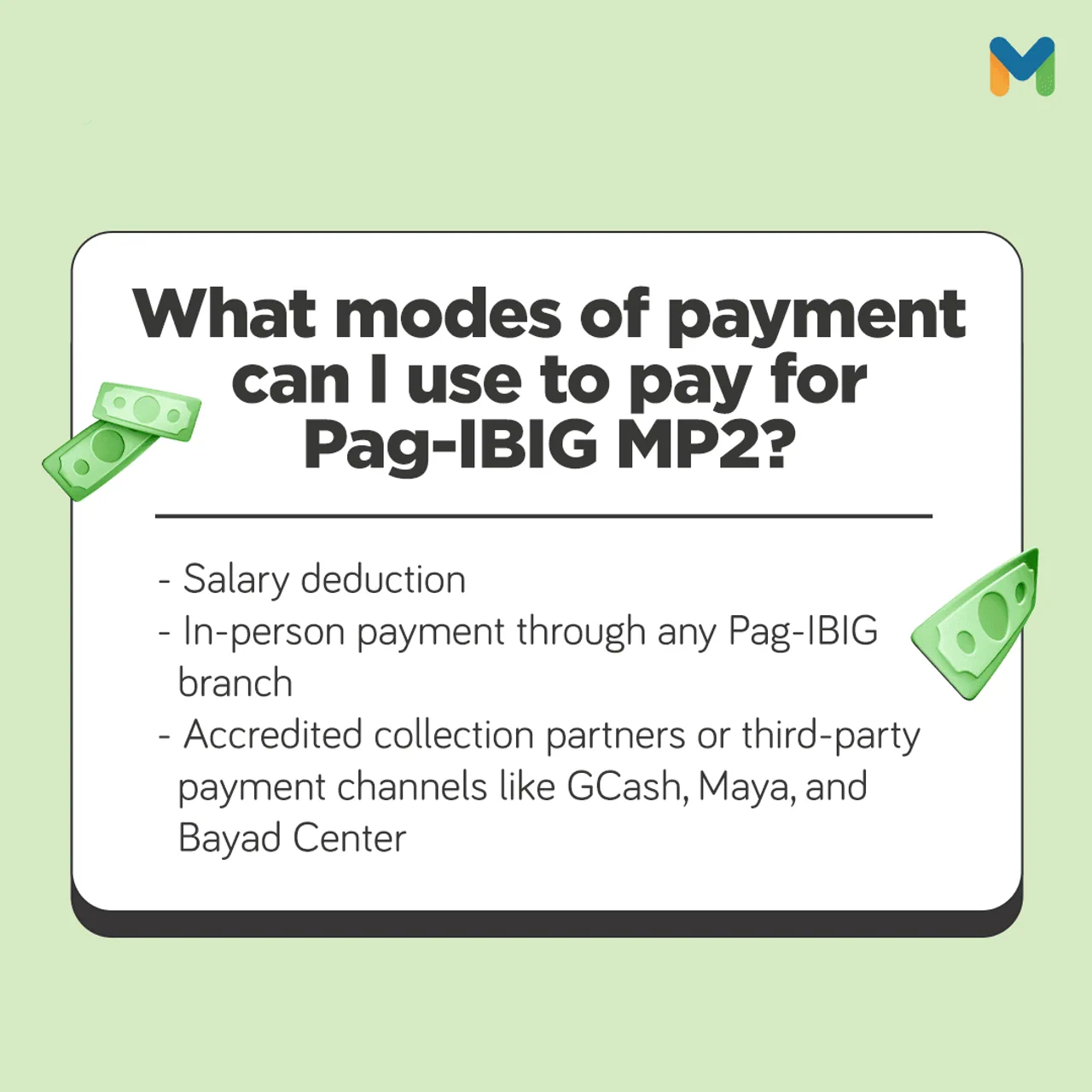 pag-ibig mp2 payment modes