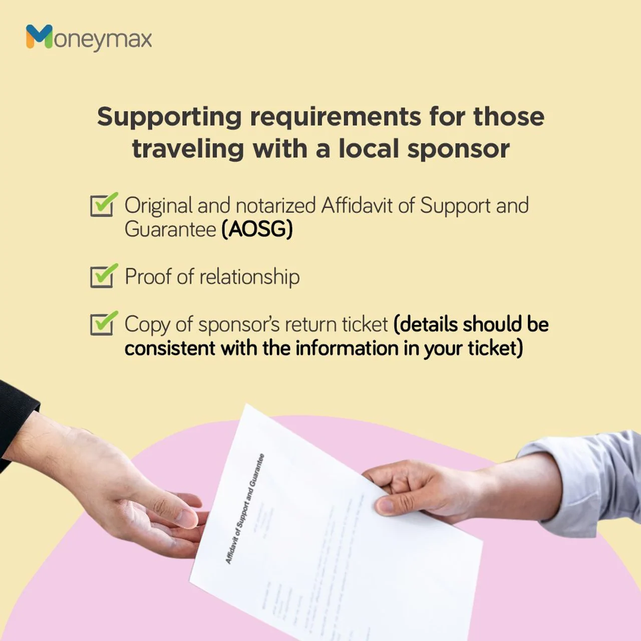 requirements for travel abroad - traveling with local sponsor