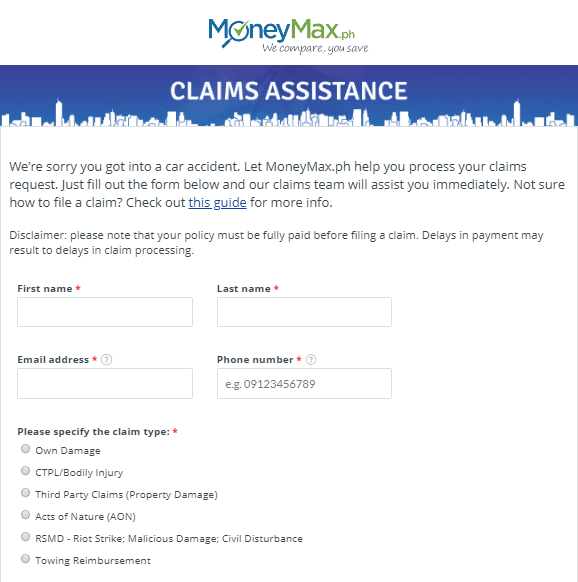 Claims Assistance Form | MoneyMax.ph Claims Assistance Form | MoneyMax.ph