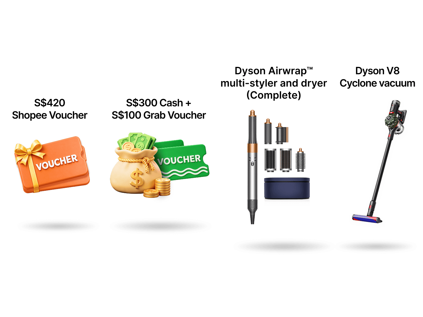 Get cash, vouchers or Dyson rewards with OCBC!