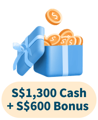 S$1,300 Cash + S$600 Bonus Cash via PayNow 