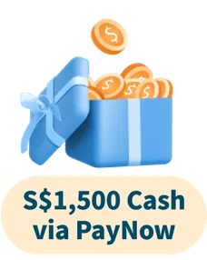 S$1,500 cash
